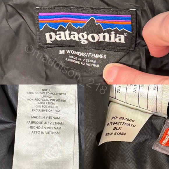 Patagonia Nano Puff Jacket Medium Black Windproof Water Resistant M - Picture 3 of 11
